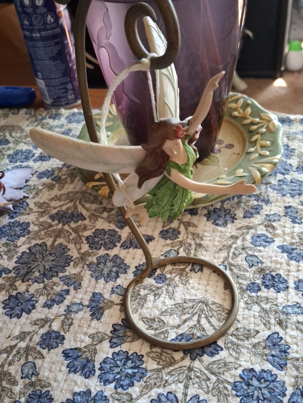 Green Fairy Ornament with Wings